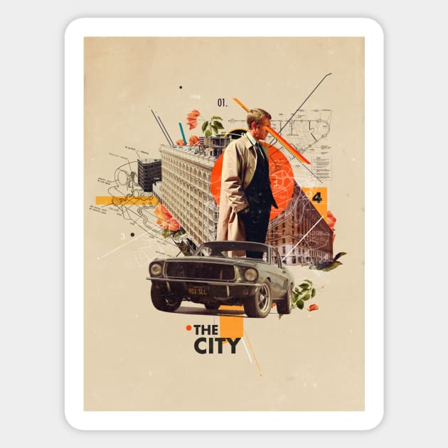 The City 1968 Sticker by FrankMoth